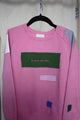 kids pink upcycled crewneck worn by 6 years, with pops of colour, repurposed in canada