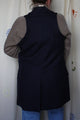 navy upcycled blazer vest, perfect for layering, repurposed in canada