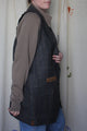 upcycled blazer vest with racerback, perfect for layering, repurposed in canada