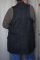 upcycled blazer vest with racerback, perfect for layering, repurposed in canada